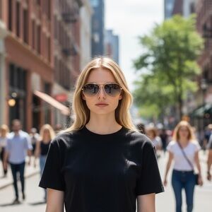 Ombre Blue Yellow Rim Gold Metal Frame Sunglasses
New